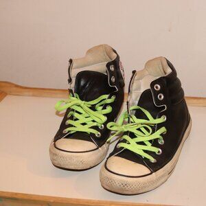 Hightop leather pleather converse plush womens size 8